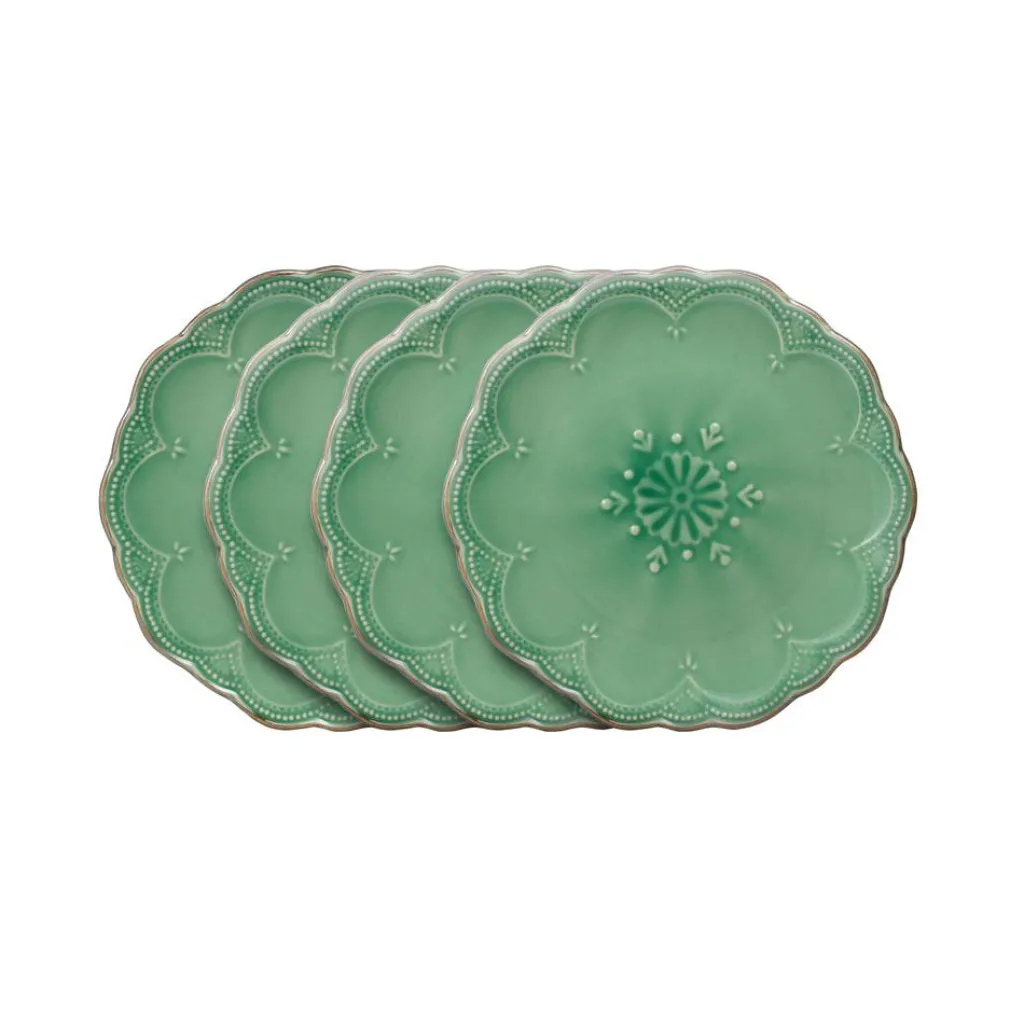 Salad Plates|Pfaltzgraff® French Lace Set of 4 Green Salad Plates