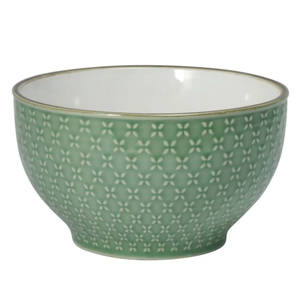 Soup Cereal Bowls|Pfaltzgraff® French Lace Set of 4 Green Soup Cereal Bowls