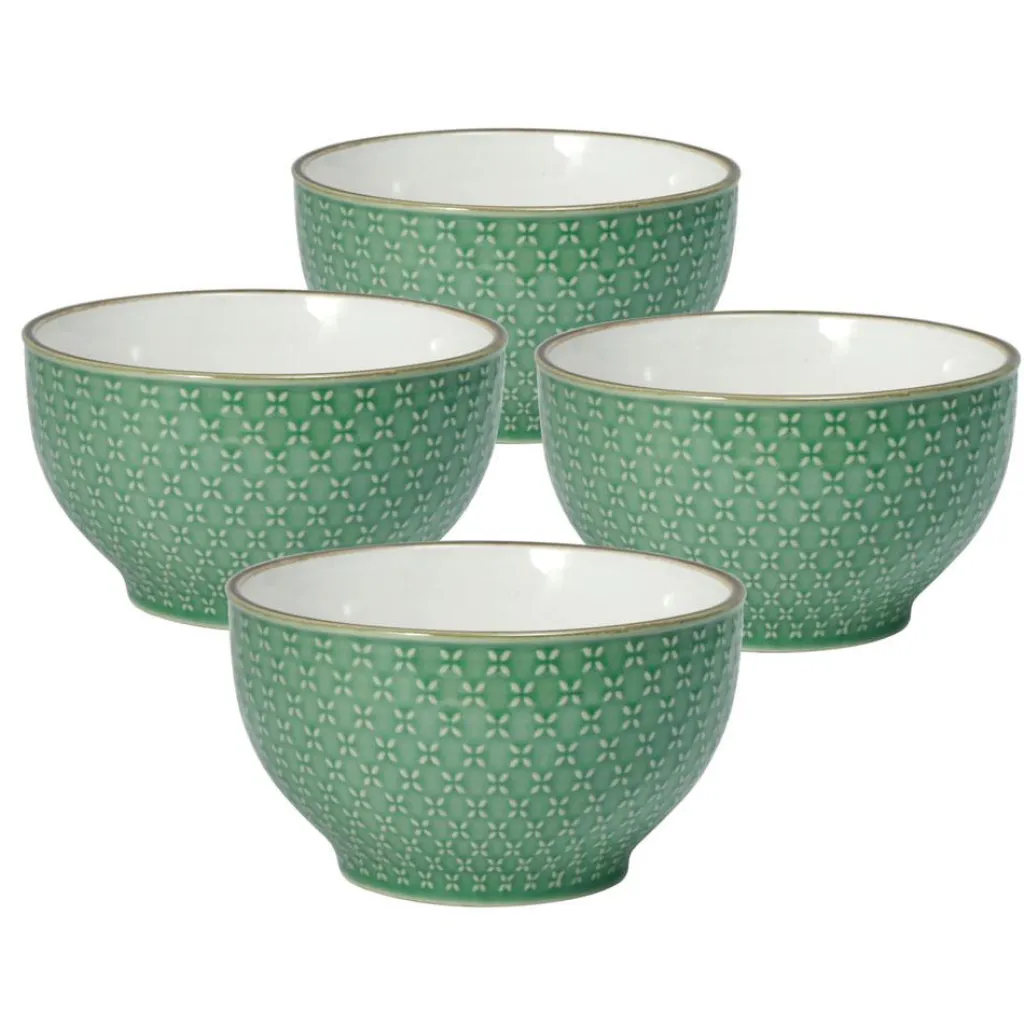 Soup Cereal Bowls|Pfaltzgraff® French Lace Set of 4 Green Soup Cereal Bowls