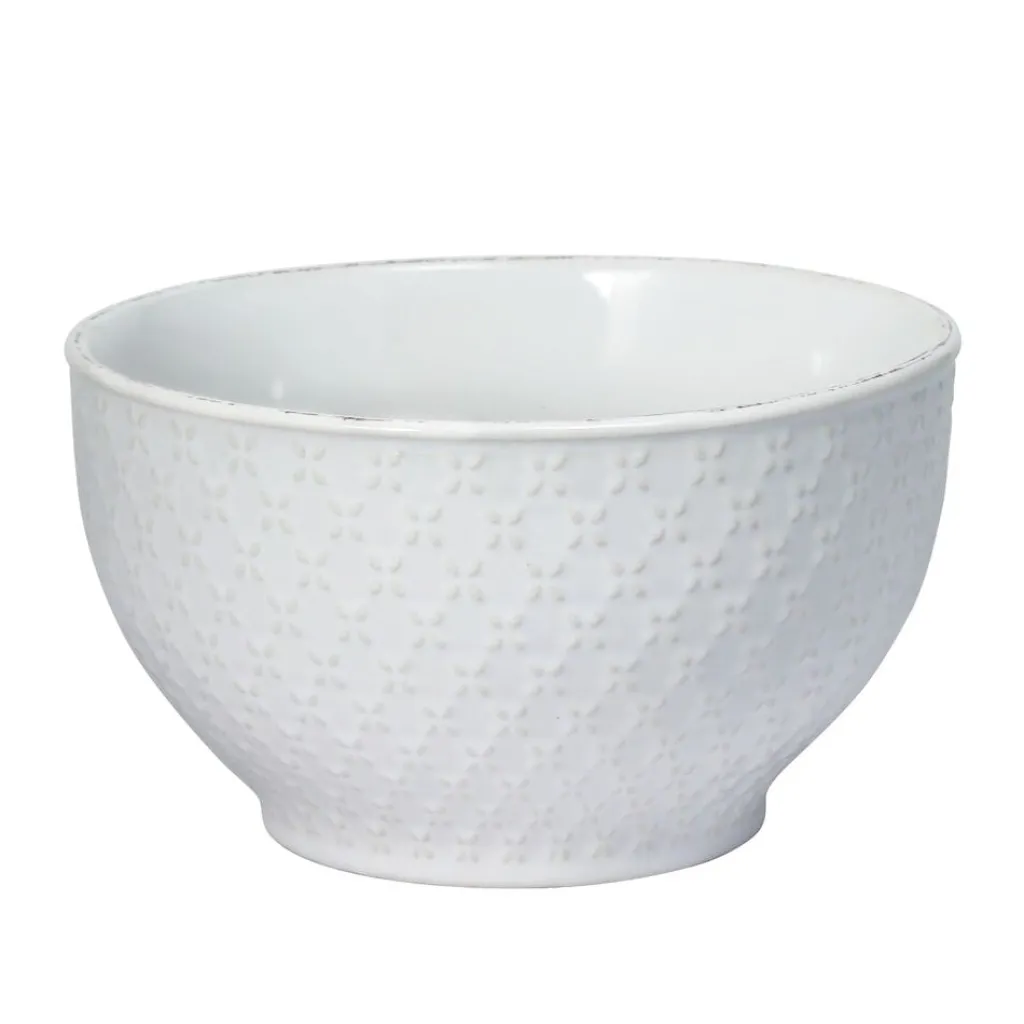 Soup Cereal Bowls|Pfaltzgraff® French Lace Set of 4 White Soup Cereal Bowls