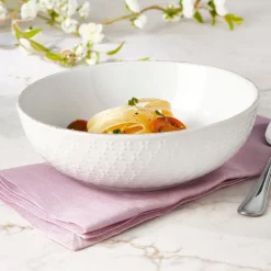 Pasta Bowls|Pfaltzgraff® French Lace White Individual Pasta Bowl