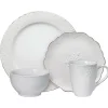 Dinnerware Service For 4|Dinnerware Service For 8|Pfaltzgraff® French Lace White 16 Piece Dinnerware Set Service for 4