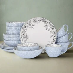 Dinnerware Service For 4|Pfaltzgraff® Gabriela Gray 16 Piece Dinnerware Set, Service for 4