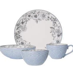 Dinnerware Service For 4|Pfaltzgraff® Gabriela Gray 16 Piece Dinnerware Set, Service for 4