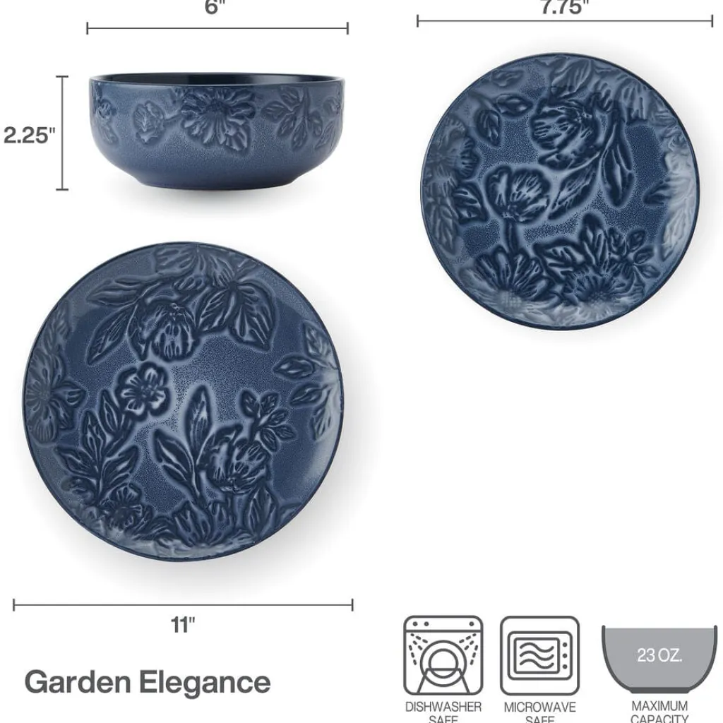Dinnerware Service For 4|Pfaltzgraff® Garden Elegance 12 Piece Dinnerware Set, Service for 4