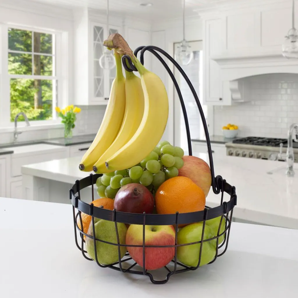 Fruit And Storage Baskets|Gourmet Basics® General Store Fruit Storage Basket with Banana Hanger