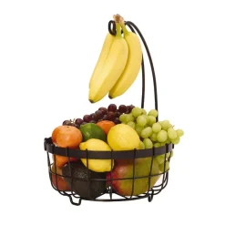Fruit And Storage Baskets|Gourmet Basics® General Store Fruit Storage Basket with Banana Hanger