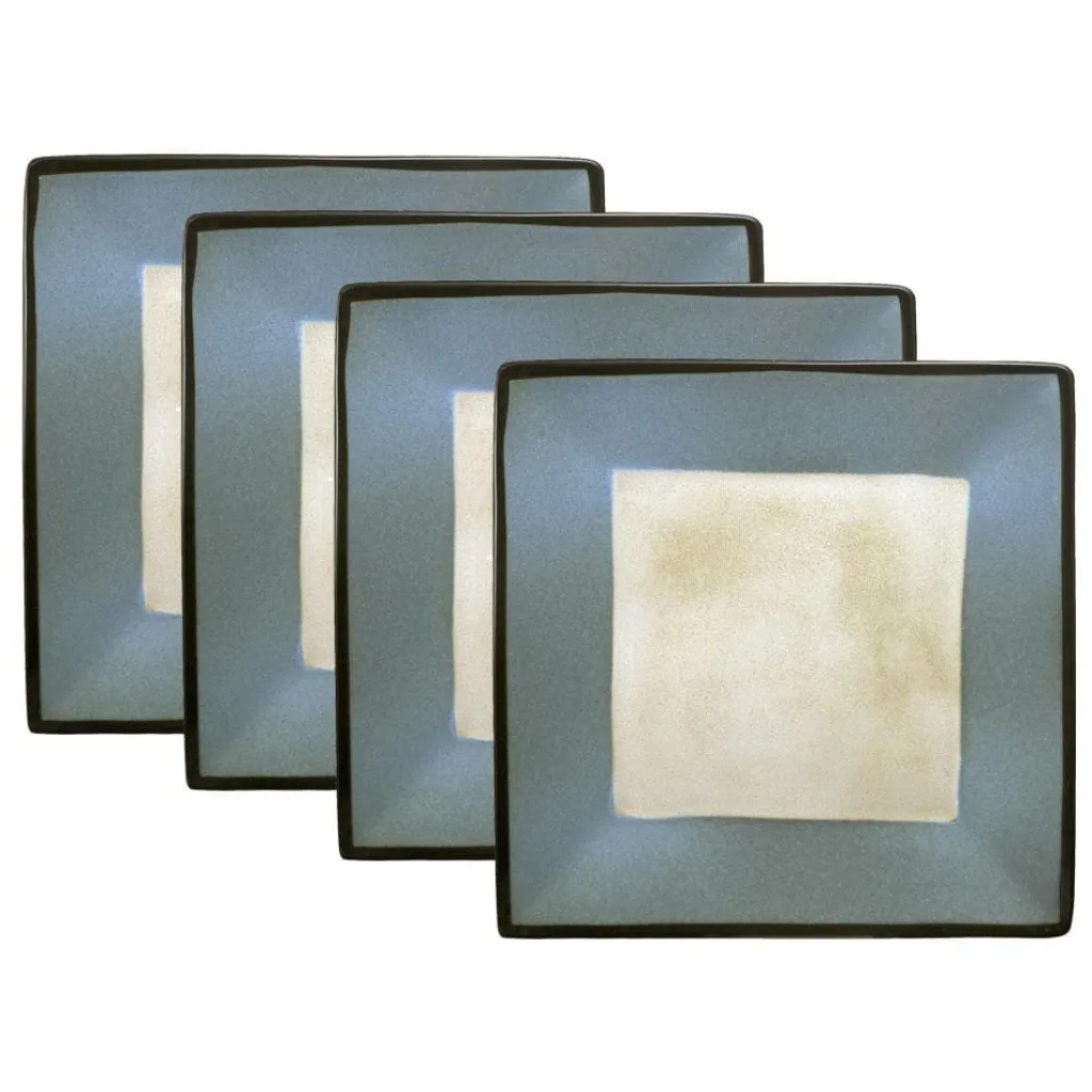Dinner Plates|Gourmet Basics® Gourmet Basics Belmont Set of 4 Blue Square Dinner Plates