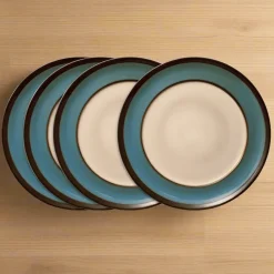 Dinner Plates|Gourmet Basics® Gourmet Basics Belmont Set of 4 Blue Round Dinner Plates