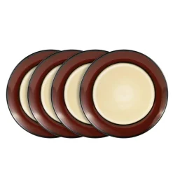 Dinner Plates|Gourmet Basics® Gourmet Basics Belmont Set of 4 Red Round Dinner Plates