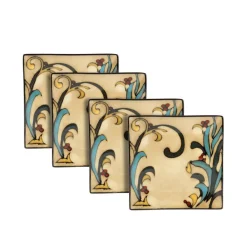 Salad Plates|Gourmet Basics® Gourmet Basics Belmont Set of 4 Square Leaves Salad Plates