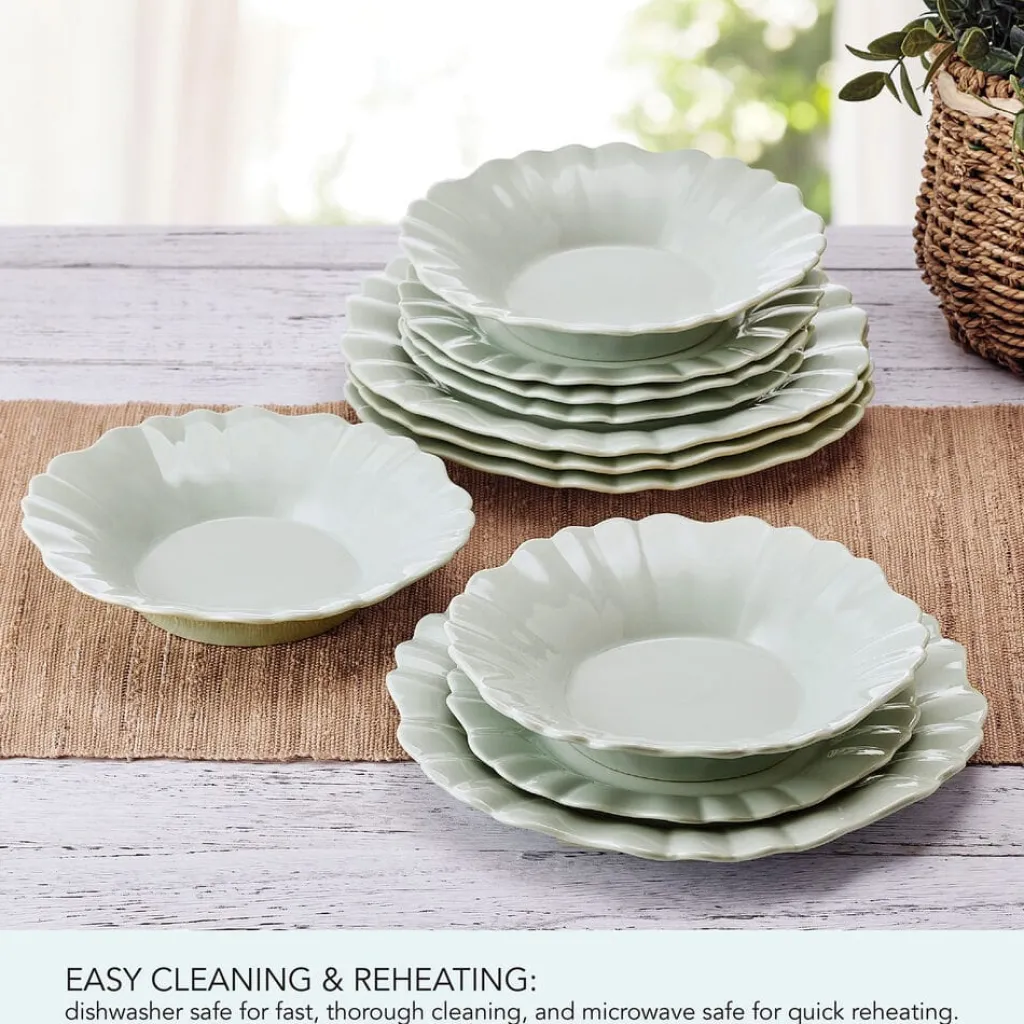 Dinnerware Service For 4|Pfaltzgraff® Graceful Petals 12 Piece Dinnerware Set, Service for 4