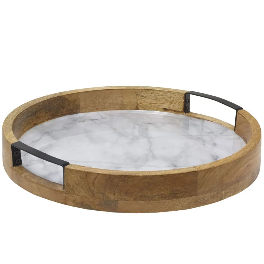 Lazy Susans|Gourmet Basics® Gray Marble Lazy Susan Serve Tray