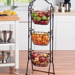 Fruit And Storage Baskets|Gourmet Basics® Harbor Adjustable Standing Storage Rack