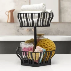Fruit And Storage Baskets|Gourmet Basics® Hex 2 Tier Storage Basket