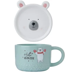 Coffee Mugs|Pfaltzgraff® Holiday Polar Bear Mug with Lid