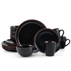 Dinnerware Service For 4|Pfaltzgraff® Hunter Black 16 Piece Dinnerware Set, Service for 4