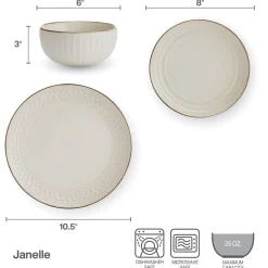 Dinnerware Service For 4|Pfaltzgraff® Janelle 12 Piece Dinnerware Set, Service for 4