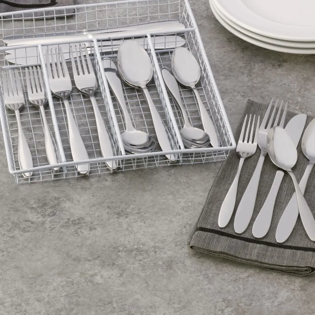 Sets|Pfaltzgraff® Jasmine 30 Piece Flatware Set With Caddy, Service for 6
