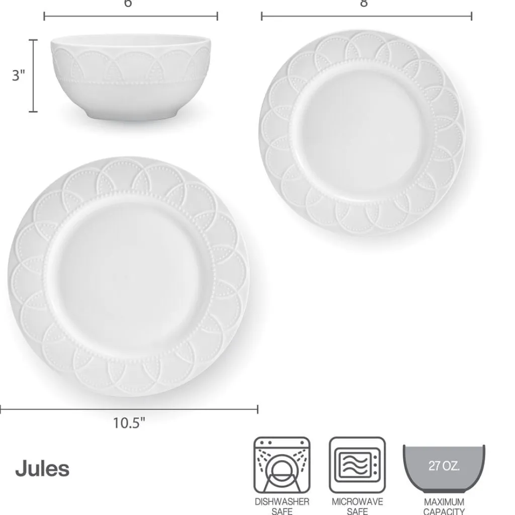 Dinnerware Service For 4|Pfaltzgraff® Jules 12 Piece Dinnerware Set, Service for 4