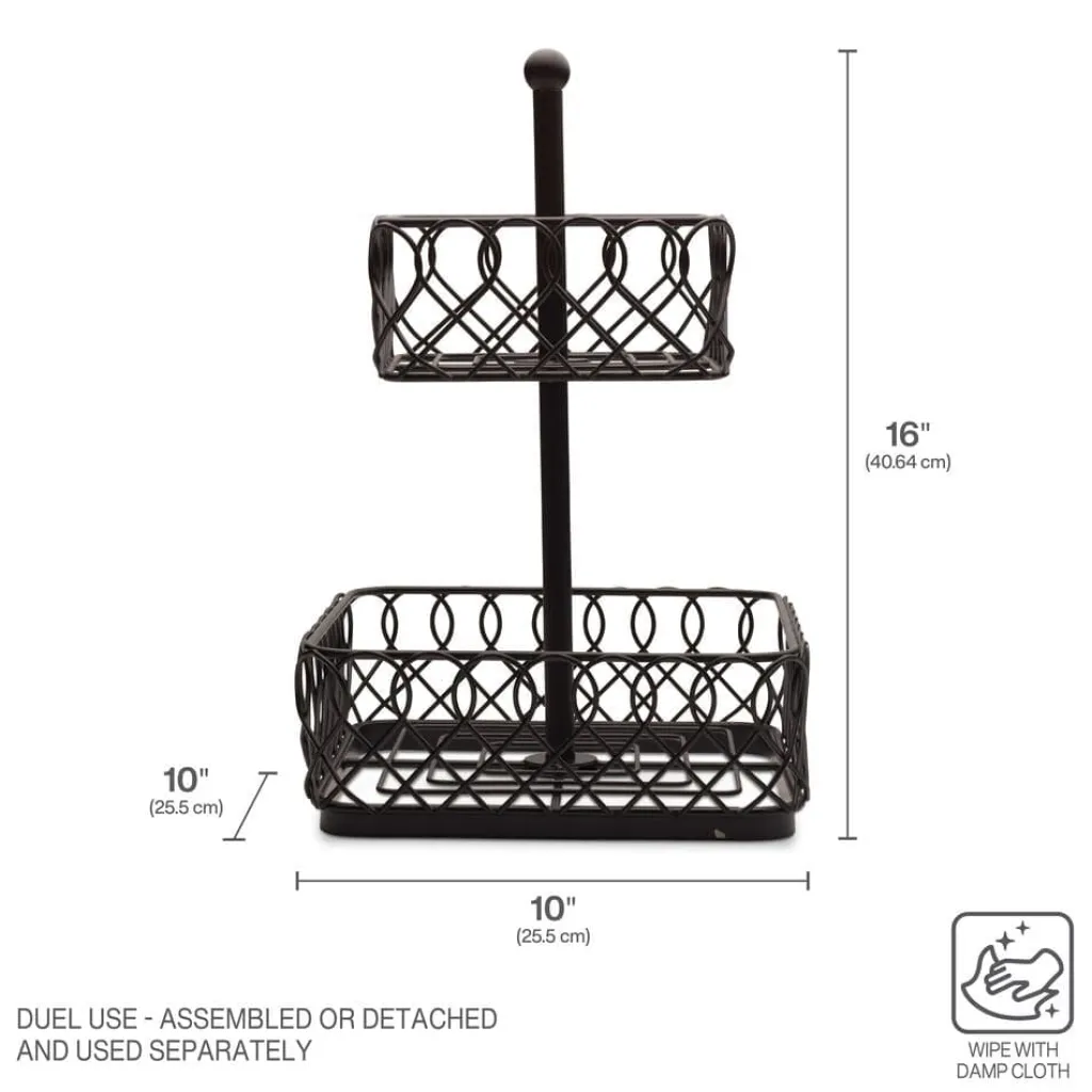 Fruit And Storage Baskets|Gourmet Basics® Juliette 2 Tier Storage Basket