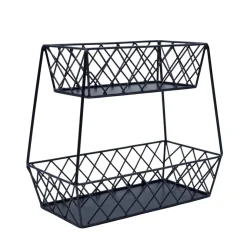 Fruit And Storage Baskets|Gourmet Basics® Lattice Farm Flat Back 2 Tier Storage Basket
