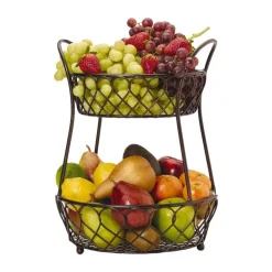 Fruit And Storage Baskets|Gourmet Basics® Lattice 2 Tier Countertop Storage Basket