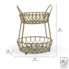 Fruit And Storage Baskets|Gourmet Basics® Lattice 2 Tier Matte Gold Countertop Basket