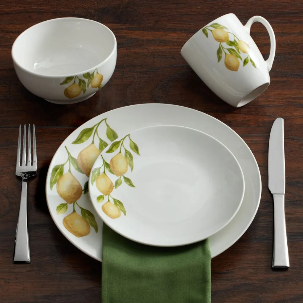Dinnerware Service For 4|Studio Nova Lemons 16 Piece Dinnerware Set, Service for 4
