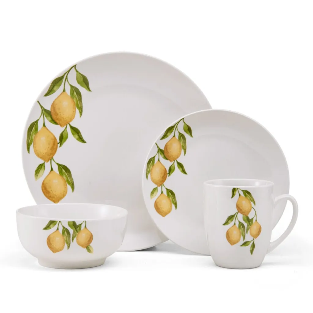 Dinnerware Service For 4|Studio Nova Lemons 16 Piece Dinnerware Set, Service for 4