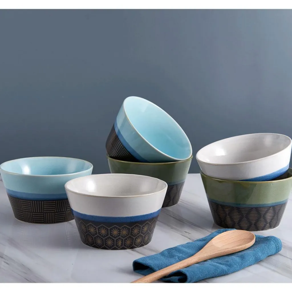 Soup Cereal Bowls|Pfaltzgraff® Marcus Conical Set of 6 Soup Cereal Bowls, Assorted