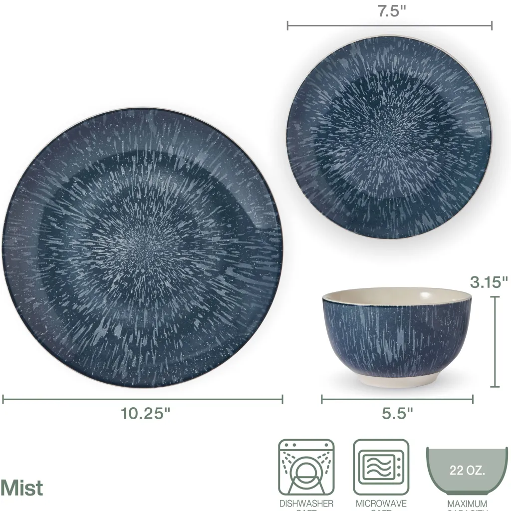 Dinnerware Service For 4|Pfaltzgraff® Mist 12 Piece Dinnerware Set, Service for 4