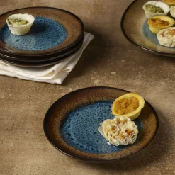 Appetizer Plates|Pfaltzgraff® Monroe Blue Set of 4 Appetizer Plates