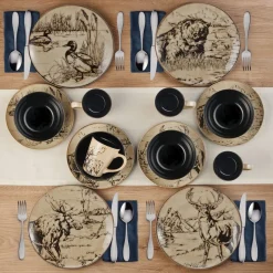 Dinnerware Service For 4|Mossy Oak® Mossy Oak Animal Print 16 Piece Dinnerware Set, Service for 4