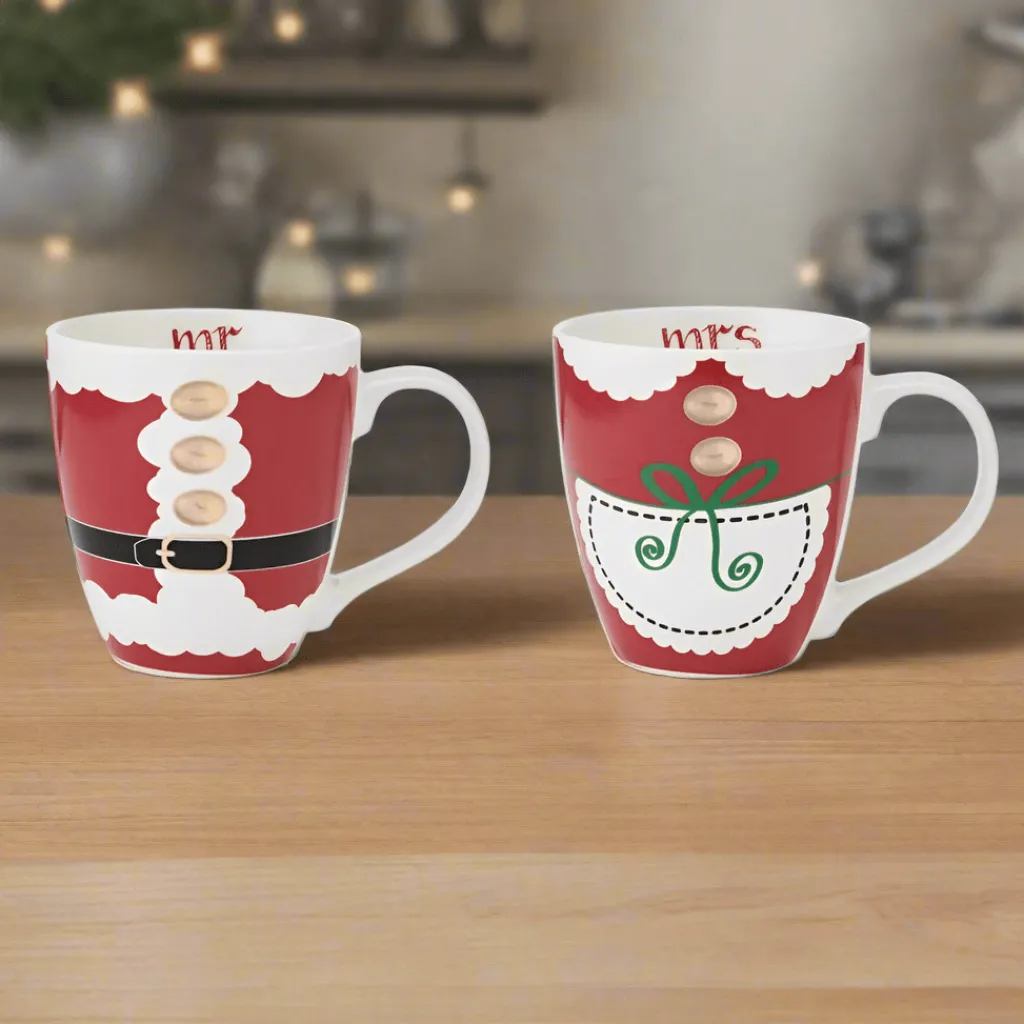 Coffee Mugs|Pfaltzgraff® Mr. & Mrs. Santa Claus Set of 2 Mugs