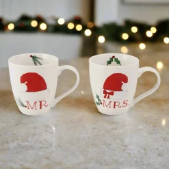 Coffee Mugs|Pfaltzgraff® Mr. & Mrs. Santa Hat Set of 2 Mugs