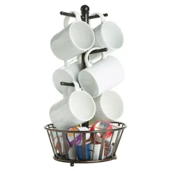 Fruit And Storage Baskets|Gourmet Basics® Mug Tree Stand with Basket