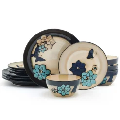 Dinnerware Service For 4|Pfaltzgraff® Painted Butterfly Blue 12 Piece Dinnerware Set, Service for 4