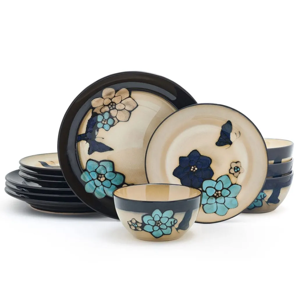 Dinnerware Service For 4|Pfaltzgraff® Painted Butterfly Blue 12 Piece Dinnerware Set, Service for 4