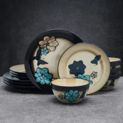 Dinnerware Service For 4|Pfaltzgraff® Painted Butterfly Blue 12 Piece Dinnerware Set, Service for 4