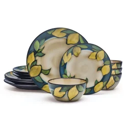 Dinnerware Service For 4|Pfaltzgraff® Painted Lemons 12 Piece Dinnerware Set, Service for 4