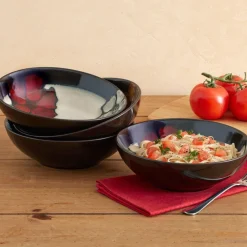 Pasta Bowls|Pfaltzgraff® Painted Poppies Set of 4 Individual Pasta Salad Bowls