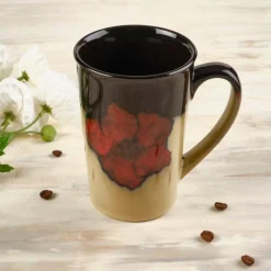 Coffee Mugs|Pfaltzgraff® Painted Poppies Set of 4 Latte Mugs