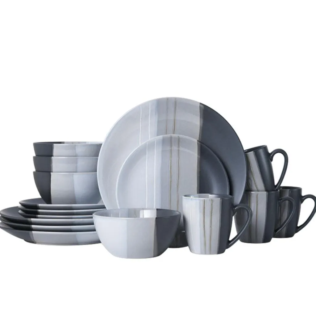 Dinnerware Service For 4|Pfaltzgraff® Parker Gray 16 Piece Dinnerware Set, Service for 4