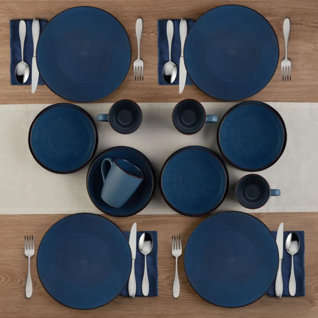 Dinnerware Service For 4|Pfaltzgraff® Pierce Blue 16 Piece Dinnerware Set, Service for 4