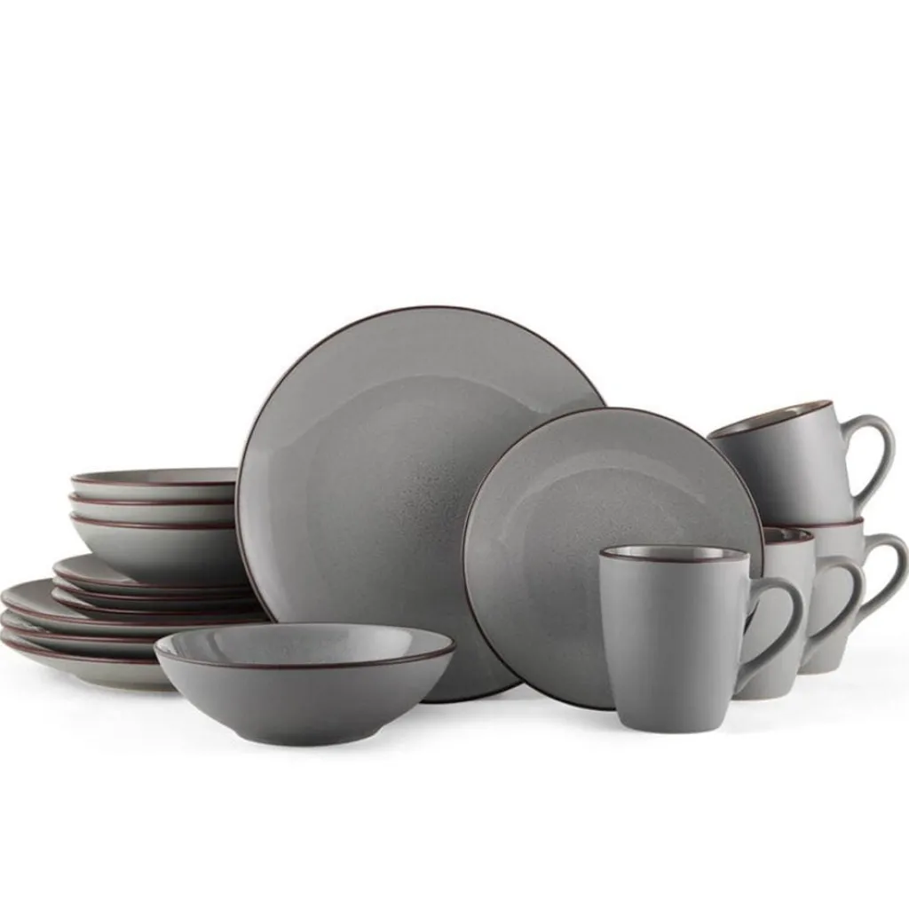 Dinnerware Service For 4|Pfaltzgraff® Pierce Gray 16 Piece Dinnerware Set, Service for 4