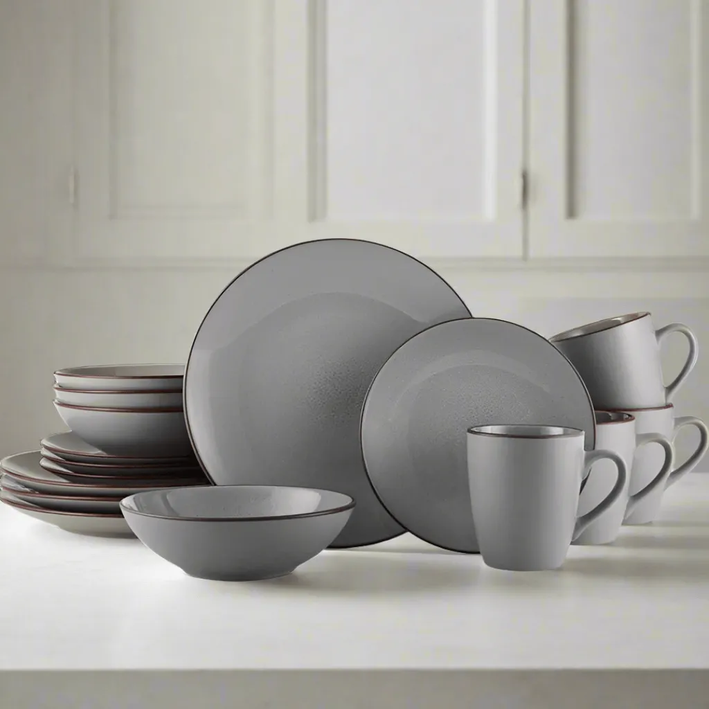 Dinnerware Service For 4|Pfaltzgraff® Pierce Gray 16 Piece Dinnerware Set, Service for 4