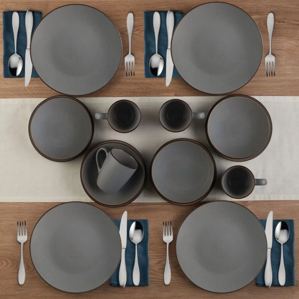 Dinnerware Service For 4|Pfaltzgraff® Pierce Gray 16 Piece Dinnerware Set, Service for 4