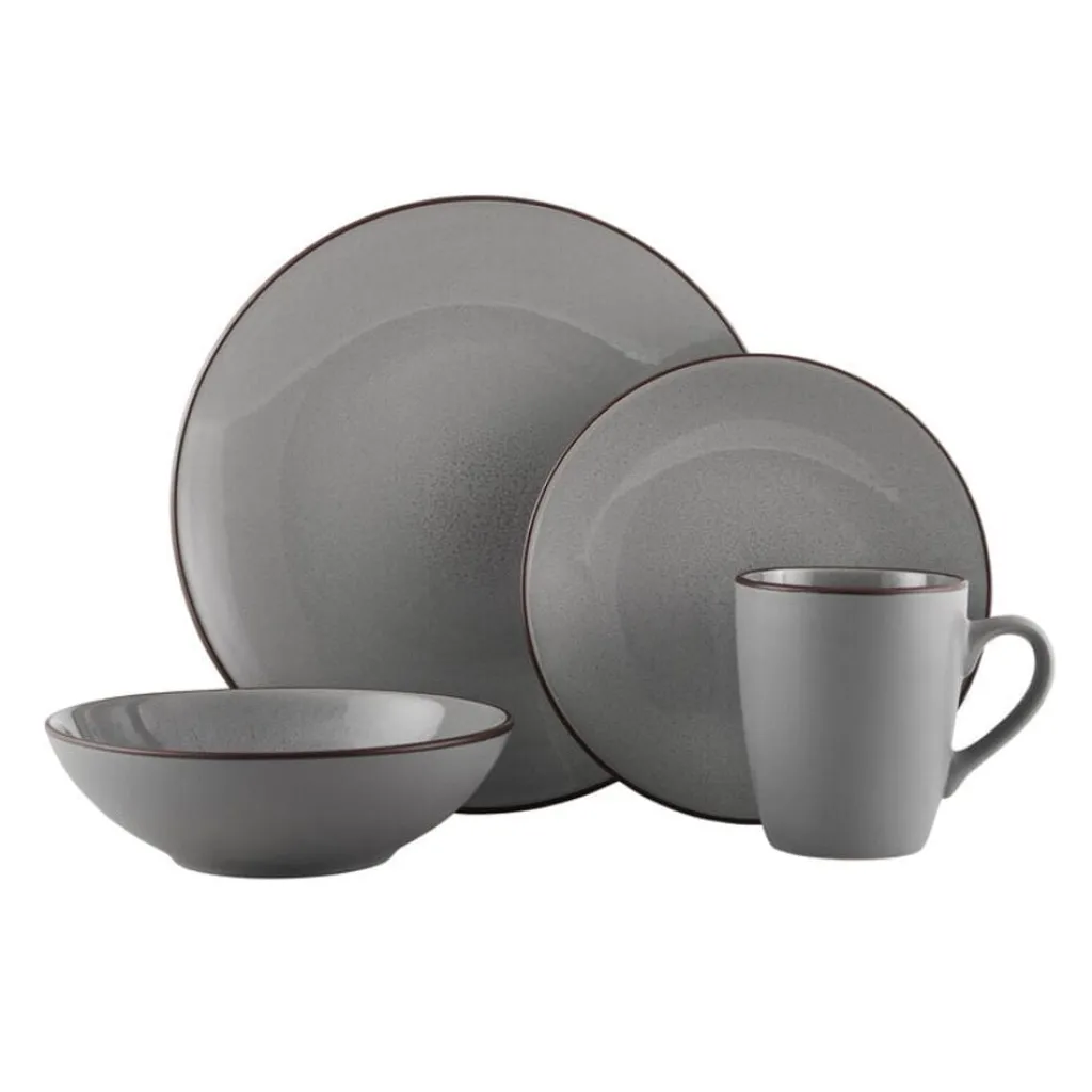 Dinnerware Service For 4|Pfaltzgraff® Pierce Gray 16 Piece Dinnerware Set, Service for 4