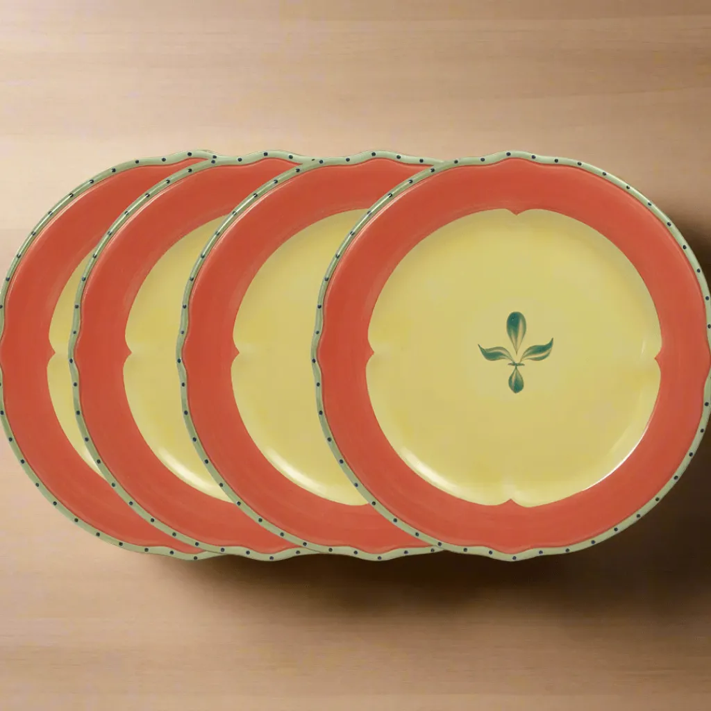 Dinner Plates|Pfaltzgraff® Pistoulet® Set of 4 Dinner Plates with Red Band